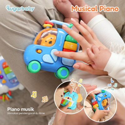 Sugarbaby Music Car / Musical Piano Car - Mainan Montessori Musik Bayi Karakter Edukasi Suara SNI thumbnail 2