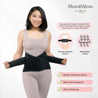 MomiMimo Postpartum Corset - Korset Multifungsi untuk Ibu&Perempuan Aktif Variasi Grey&Black 1 pcs thumbnail 2
