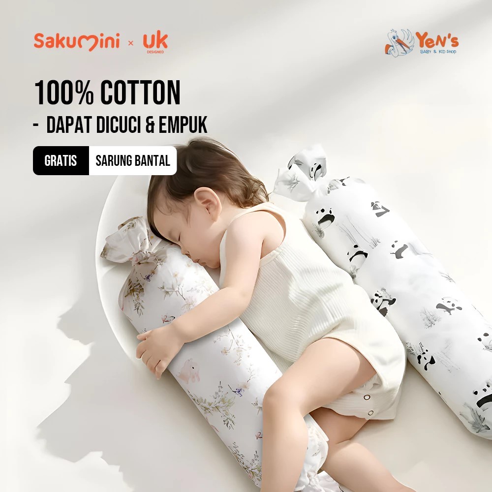 Sakumini Comfort Sleeping Bolster Pillow Baby Bantal Guling Anak Bayi Toddler Empuk ( 1 pcs )