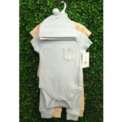 Jumper Bayi Set Topi & Celana Panjang Bahan Katun Rib Premium thumbnail 2