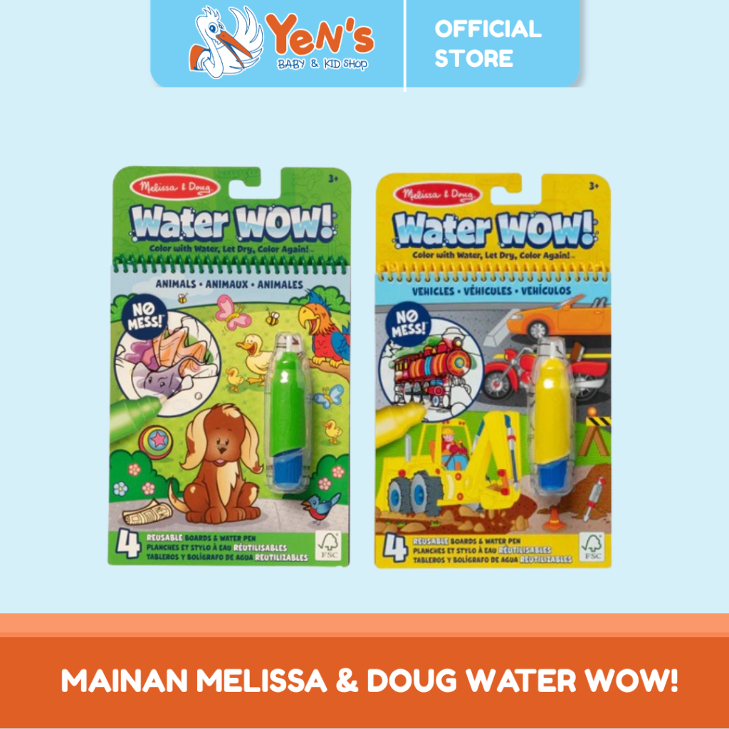 Mainan Melissa & Doug Water Wow!  - Vehicles /  Animals - Untuk usia 3 tahun ke atas