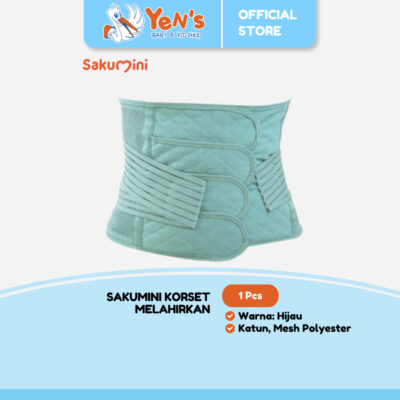 Sakumini Korset Melahirkan Wanita Sabuk Perut Hamil Adjustable Postpartum Pelangsing Warna Hijau