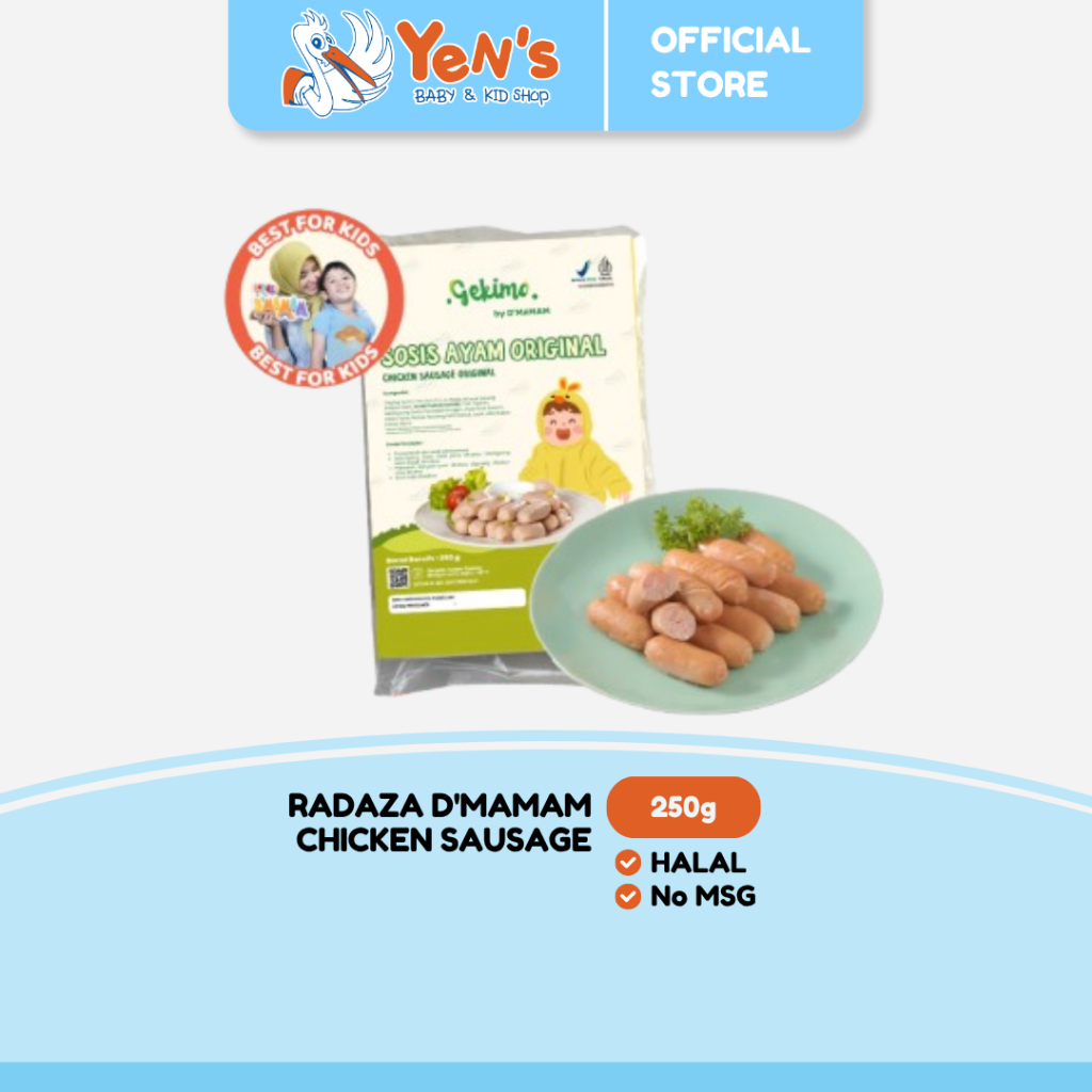 Radaza D'MAMAM Chicken Sausage 250g Sosis Ayam No MSG Cemilan Lauk Praktis Anak MPASI BPOM HALAL
