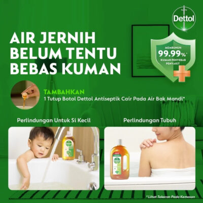 Dettol Antiseptik Liquid 245ml / Cairan Anti Bakteri Pembunuh Kuman thumbnail 2