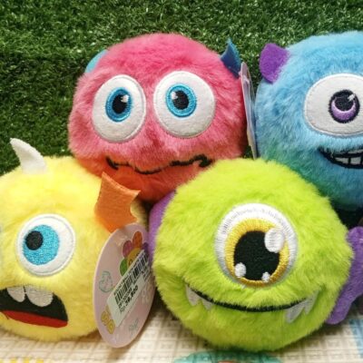 Mainan Bola Bulu Membal Bouncy Ball Plush Karakter Lucu / Bola Pantul Karakter Bulu Halus thumbnail 2