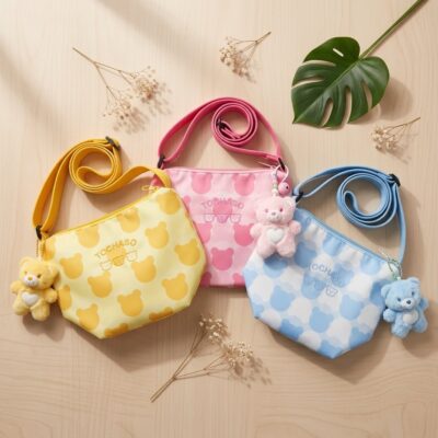 Tas Selempang Anak & Remaja Motif Beruang Tochaso - Free Gantungan Boneka