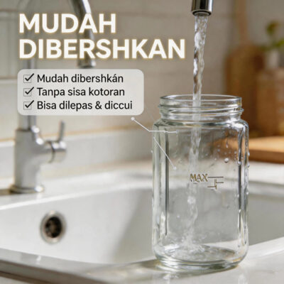 [2.0]ecentio Blender Portable Juicer 8/10/12 Mata Pisau Kaca Tebal, 2 Gelas 380ml Anti Bocor thumbnail 9