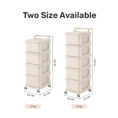 Sakumini Rolling Drawer Storage Box Lemari Pakaian Kotak Penyimpanan Laci Plastik Serbaguna thumbnail 2