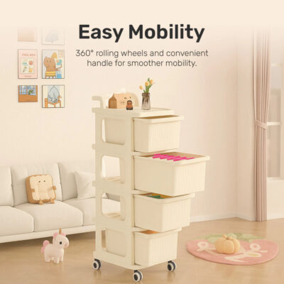 Sakumini Rolling Drawer Storage Box Lemari Pakaian Kotak Penyimpanan Laci Plastik Serbaguna thumbnail 5