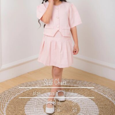 Loli Jolly Setelan Rok Anak Perempuan Hanna Tweed Blazer Rok Korean Style 1- 6 tahun thumbnail 2