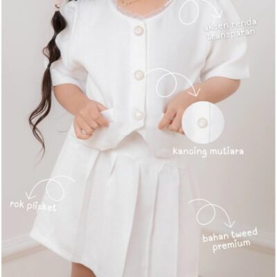 Loli Jolly Setelan Rok Anak Perempuan Hanna Tweed Blazer Rok Korean Style 1- 6 tahun thumbnail 3