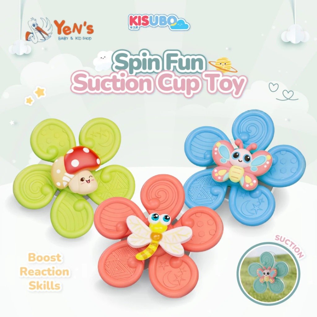 KISUBO Spin Fun Suction Cup Toy | Mainan Fidget Spin Bayi dan Anak Mainan Putar Toys Bahan aman