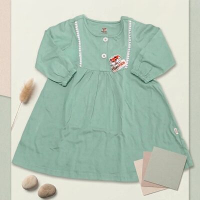 Rivetkids Tassa Dress Anak Perempuan Lengan Panjang Accent Renda & Kancing - Baju Gamis Casual Anak thumbnail 3
