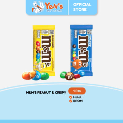 M&M's Peanut dan Crispy Cokelat Susu Kacang Coklat Snack Camilan Import Cemilan Enak