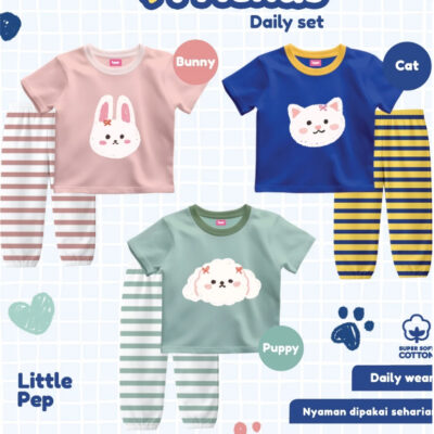 Lunie - Fluffy Friends Daily Set - Setelan Anak Perempuan Motif Lucu thumbnail 3