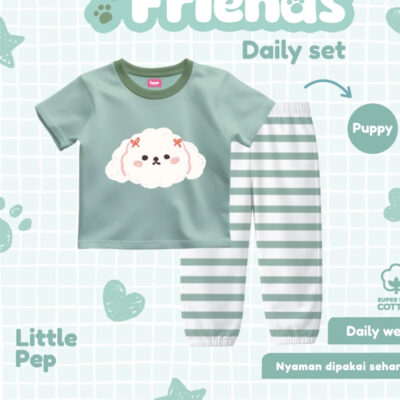 Lunie - Fluffy Friends Daily Set - Setelan Anak Perempuan Motif Lucu thumbnail 5
