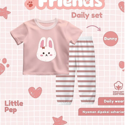 Lunie - Fluffy Friends Daily Set - Setelan Anak Perempuan Motif Lucu thumbnail 6