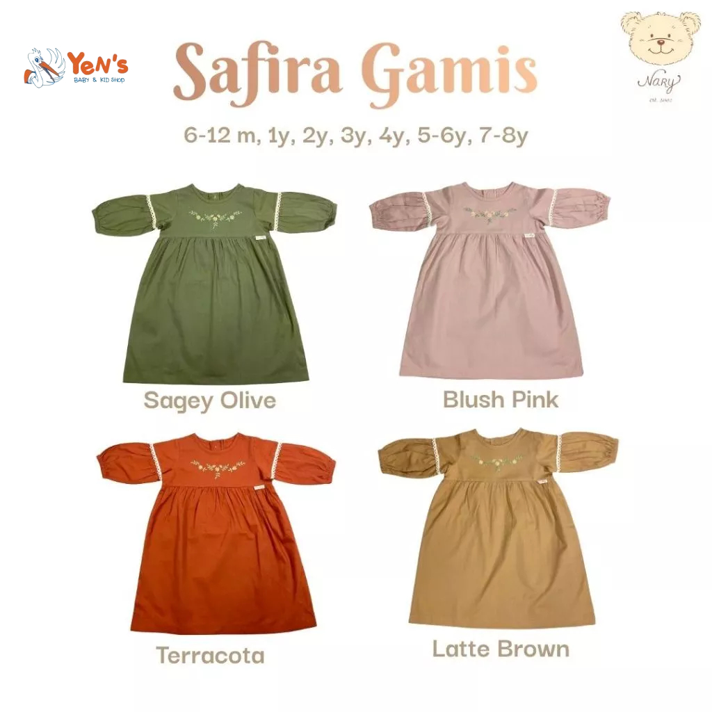 NARY Safira Gamis - Gamis Bayi Dan Anak Perempuan 6 Bulan - 3 Tahun (1 Pcs)