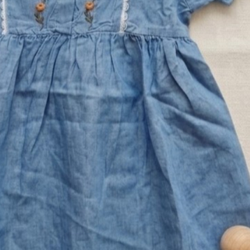 Dress Anak Perempuan Kancing Depan Bordir Bunga Stylish & Kekinian thumbnail 3