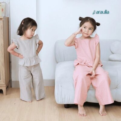 Araulla - GIO ONE SET baju anak perempuan | baju setelan anak perempuan Linen premium, adem & nyaman thumbnail 5