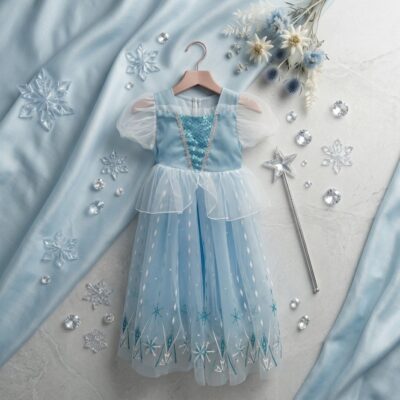 Dress Kostum Princess Anak Rapunzel Elsa Frozen Snow White Tinkerbell Baju Pesta Anak Karakter thumbnail 4