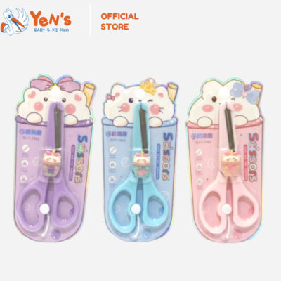 Gunting Mini Aman untuk Anak Sekolah / Motif Minuman Boba Lucu / Gunting Karakter ( 1 Pcs )