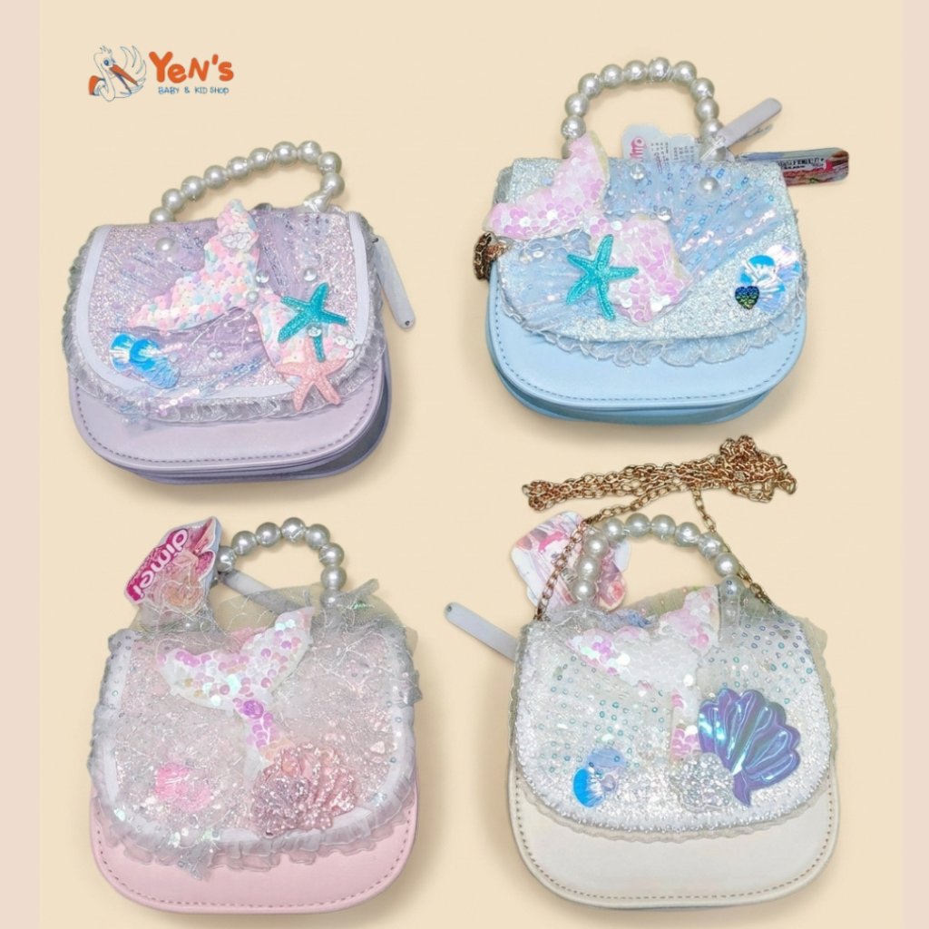 Tas Pesta Anak Mermaid Pearl Handbag - Tas Selempang Rantai Tali Mutiara Lucu Kekinian (1 Pcs)