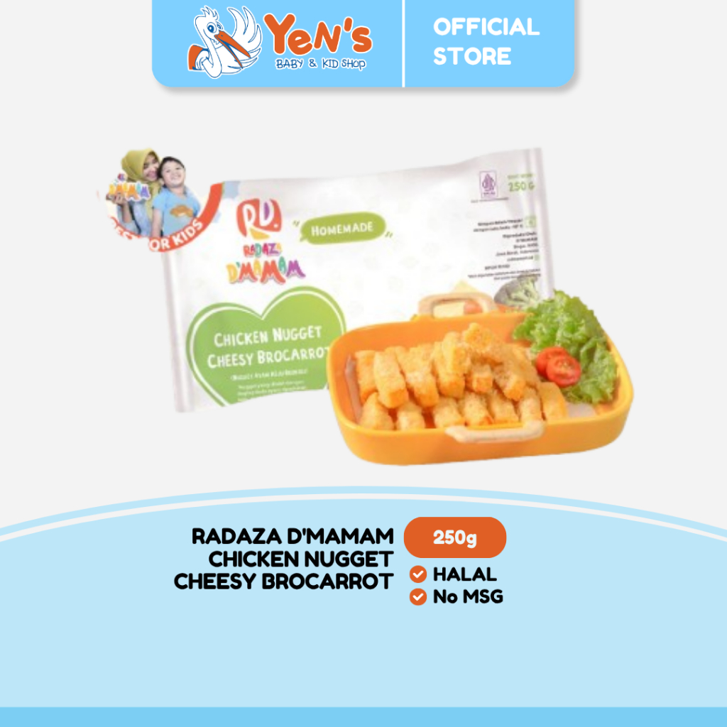 Radaza D'MAMAM Chicken Nugget Cheesy Brocarrot 250g No MSG Cemilan Lauk Praktis AnakMPASI BPOM HALAL