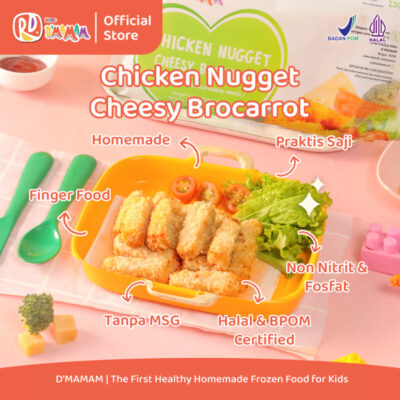 Radaza D'MAMAM Chicken Nugget Cheesy Brocarrot 250g No MSG Cemilan Lauk Praktis AnakMPASI BPOM HALAL thumbnail 4