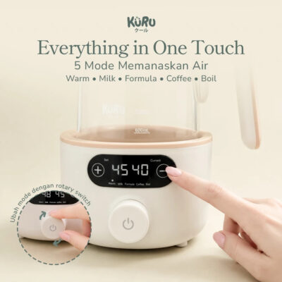 KURU Smart Precision Warm Kettle 1200ml - Digital Water Warmer Stainless Steel Glass thumbnail 4
