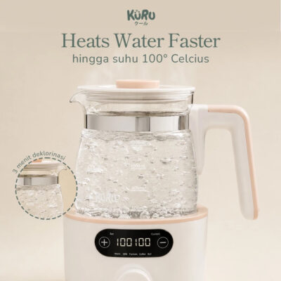 KURU Smart Precision Warm Kettle 1200ml - Digital Water Warmer Stainless Steel Glass thumbnail 6
