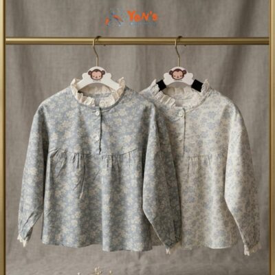 Blus Floral Renda / Atasan Katun Motif Bunga Kecil Korean Style 2653