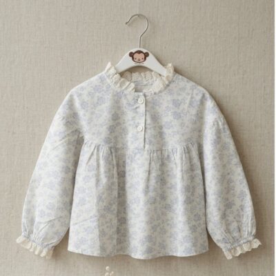 Blus Floral Renda / Atasan Katun Motif Bunga Kecil Korean Style 2653 thumbnail 3