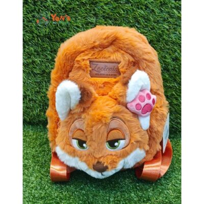 Tas  Anak Karakter Zootopia Nick Wilde Bahan Bulu Halus / Backpack Mini Anak Bulu Rubah Lucu thumbnail 2