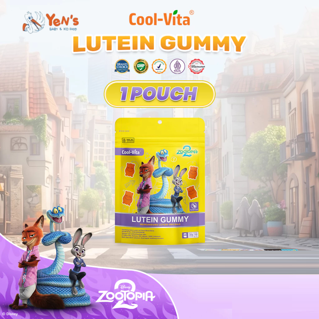 Coolvita Disney Edition - 1 Box Lutein Gummy 14 sachet Rasa Mix Berry Gummy Vitamin Mulai Usia 3 Tahun dan Dewasa