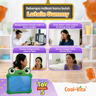 Coolvita Disney Edition - 1 Box Lutein Gummy 14 sachet Rasa Mix Berry Gummy Vitamin Mulai Usia 3 Tahun dan Dewasa thumbnail 2