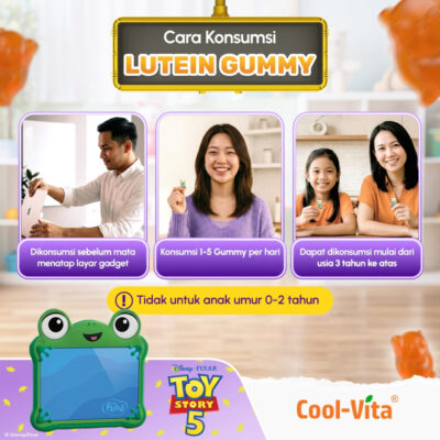 Coolvita Disney Edition - 1 Box Lutein Gummy 14 sachet Rasa Mix Berry Gummy Vitamin Mulai Usia 3 Tahun dan Dewasa thumbnail 6