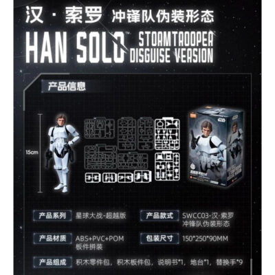 Blokees Star Wars Champion Class Han Solo Stormtrooper Luke Skywalker Mainan Figure thumbnail 2