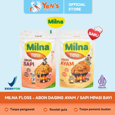 Milna Floss - Abon Daging Ayam / Sapi MPASI Bayi - Rendah gula dan garam