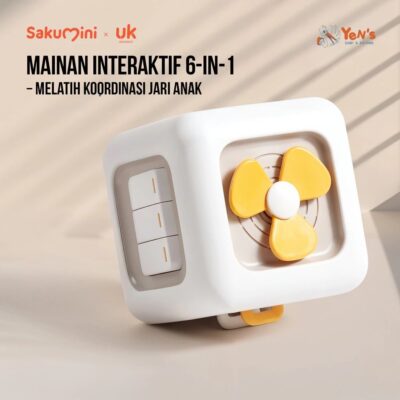 Sakumini Busy Cube 6in1 Mainan Edukasi Interaktif Aktivitas Fitur Bayi Sensorik & Motorik