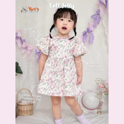Loli Jolly Dress Anak Perempuan Lidya Dress Floral Katun 1 - 5 tahu thumbnail 2