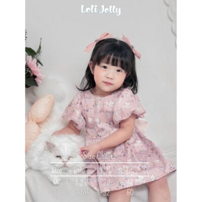 Loli Jolly Dress Anak Perempuan Lidya Dress Floral Katun 1 - 5 tahu thumbnail 3