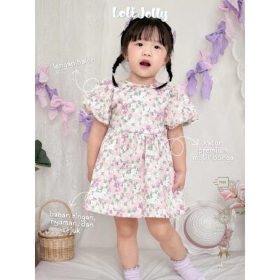 Loli Jolly Dress Anak Perempuan Lidya Dress Floral Katun 1 - 5 tahu thumbnail 5