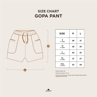 Hanschelkids Gopa Pant - Celana Pendek Anak Unisex 1-10 Tahun ( 1 Pcs ) thumbnail 5