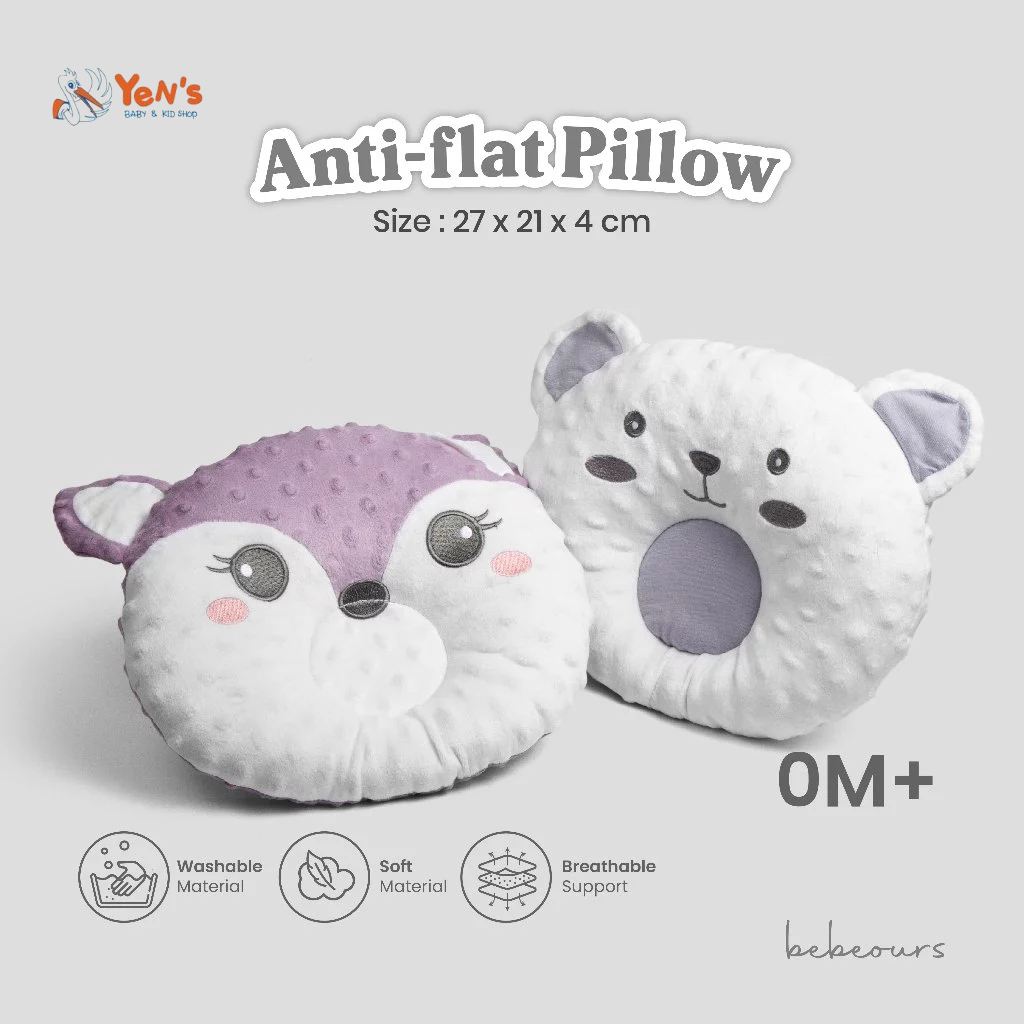 Bebeours Bantal Anti Peang - Bebeours Minky Newborn Pillow ( 1 Pcs )