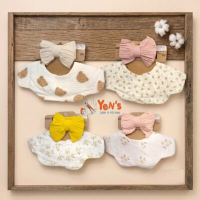 Set Slabber & Bando Bayi Premium - Motif Floral & Bear Aesthetic - Lembut, Nyaman
