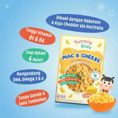 Yummy Bites Mac & Cheese 84 gr /MPASI Anak / Pasta Makaroni Keju Anak Kaya akan DHA, Omega 3 dan 6 thumbnail 2