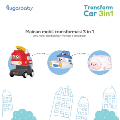 Sugarbaby Litttle Driver Wheel 's Baby Toys Transform Car 3in1 Mainan Mobilan Edukasi Anak 18M+ thumbnail 5