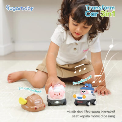 Sugarbaby Litttle Driver Wheel 's Baby Toys Transform Car 3in1 Mainan Mobilan Edukasi Anak 18M+ thumbnail 8