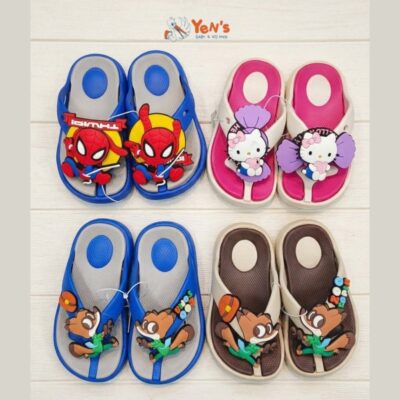 Sandal Jepit Anak Motif Karakter - Sandal Anak Laki-Laki & Perempuan Bahan Empuk Anti Slip